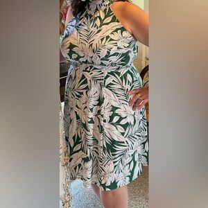 Laney Bryant dress 18/20 green white halter